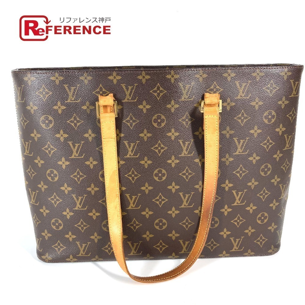 LOUIS VUITTON Monogram Luco Bag Shoulder Handbag Tote Canvas Brown